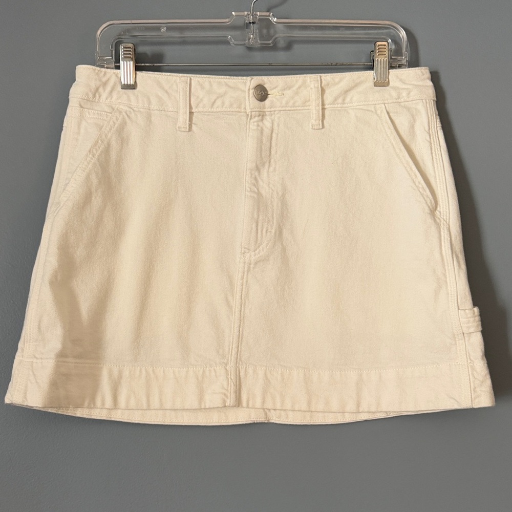 Lee Y2K White Mini  Denim Skirt Size 10 Like New